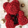 Мишка из фоамирановых розочек, 40 см